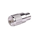 Conector UHF Macho (PL-259) para cables LP-400, RG-8/U, RG-8U-SYS, 8237, 8267, 8268, 9913, CTN-400, 7810, 8214, 7810A, RFLASH-1113, LMR-400, Plata (Concha-Níquel)/ Plata/ D.A.P. (Fibra Sintética)