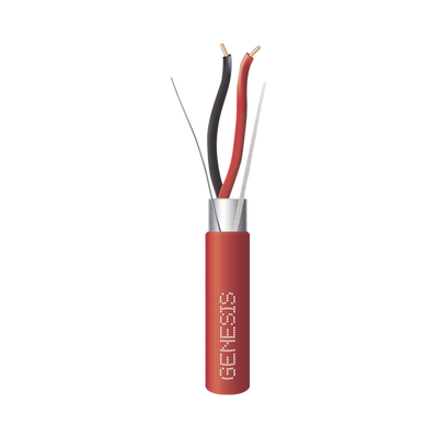 [4406-5504] Bobina de 152 Metros (500 Pies) de Alambre / 2 x 16 AWG / Riser / Blindado / Tipo FPLR / Color Rojo / Para Aplicaciones en Sistemas de Detección de Incendio y Sistemas de Evacuación