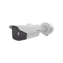 Bala IP Dual / Térmica 6.9 mm (256 x 192) / Óptico 6.4 mm (4 Megapixel) / 30 mts IR / Exterior IP67 / PoE / Termométrica / Detección de Temperatura / Sirena y Luz Intermitente Integrada / Micro SD