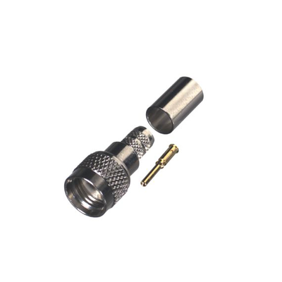 [RFU-600-1P] Conector Mini-UHF Macho de Anillo Plegable para PROFLEX, Níquel/ Oro/ Delrin.