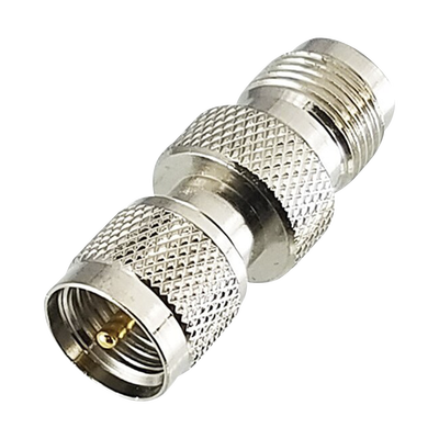 [RFU-623] Adaptador en Línea, de Conector Mini UHF Macho a TNC Hembra, Níquel/ Oro/ Teflón.
