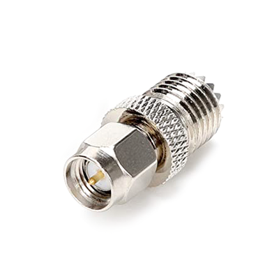 [RSA-3450] Adaptador en Línea, de Conector SMA Macho a Mini-UHF Hembra, Níquel/ Oro/ Teflón.Au/Teflón.