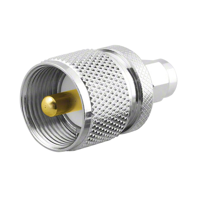[RSA-3456] Adaptador en Línea, de Conector SMA Macho a UHF Macho (PL-259), Níquel/ Oro/ Teflón.