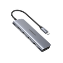 HUB USB-C Multipuertos / HDMI 4K@30Hz  / 3 Puertos USB-A 3.0 / Lector Tarjeta SD+TF (Uso Simultáneo) / 6 en 1 / Carcasa de Aluminio.