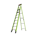 Escalera de 3.05 m Capacidad máxima de 170 Kg, inclinada, de fibra de vidrio con almohadilla de pared giratoria.