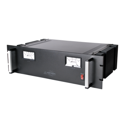 [RM-50MBB] Fuente de poder 13.8Vcc, 50A, lineal regulada con circuito cargador de baterías, medidores, para instalación en rack