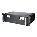 Fuente de poder 13.8Vcc, 50A, lineal regulada con circuito cargador de baterías, medidores, para instalación en rack