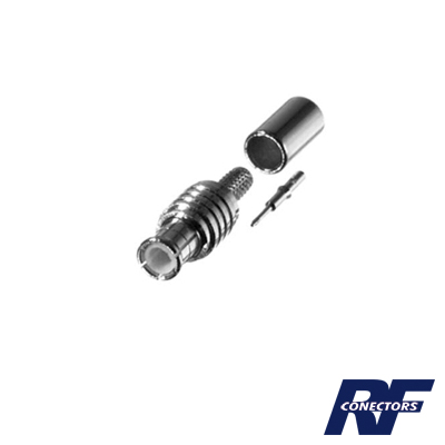 [RMX-8000-B1] Conector MCX Macho de Anillo Plegable para RG-316/U, Grupo B1, Níquel/ Oro/ Teflón.