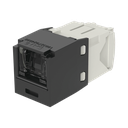 Conector Jack RJ45 Estilo TG con Ventana, Mini-Com, Categoría 6, de 8 Posiciones y 8 Cables, Color Negro