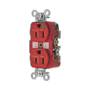 Contacto Dúplex 15 A, 125 V, 2 polos, 3 Hilos, Color Rojo (Nema 5-15R), Grado Hospital.