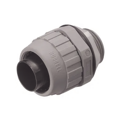[HUB-P050-NG-YA] Conector Recto de Nylon de 1/2" para Tubería Liquidtight Polytuff.