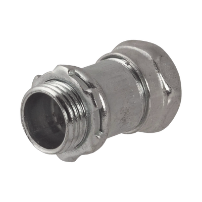 [HUB-2903] Conector Recto Compresión de Acero Galvanizado para Pared Delgada de 3/4" .