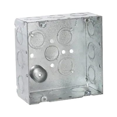 [HUB-257] Caja Cuadrada 4 11/16 x 4 11/16"/ Profundidad de 2- 1/8"/ Cuenta 1 Entrada de 1/2" y 15 TKO  (1/2"-3/4").