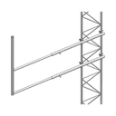 Brazo tipo "F" para tramos STZ-30, galvanizado por electrólisis.