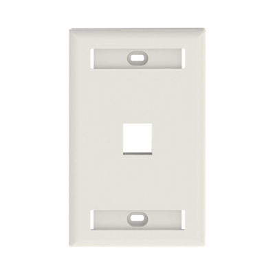 [NK1FIWY] Placa de Pared Vertical, Salida Para 1 Puerto Keystone, Con Espacios Para Etiquetas, Color Blanco Mate