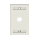 Placa de Pared Vertical, Salida Para 1 Puerto Keystone, Con Espacios Para Etiquetas, Color Blanco Mate