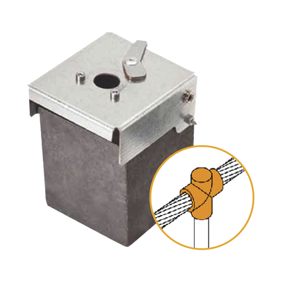 [ATW20/T16/TV] Molde de Grafito Vertical Unión en T / Cable 2/0 AWG a Pica 5/8 in / 70 Soldaduras / Acero Electrogalvanizado / Normativa IEC 62305