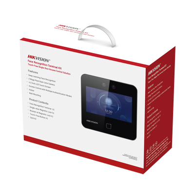 [DS-KAS343] Kit de Control de Acceso TODO INCLUIDO con Lector de Rostros, QRs y Tarjetas / 1,500 rostros / Compatible con App HIKConnect /Incluye Electroimán  Botón de Salida y Montajes Z y L para imán / HIK-IA