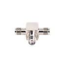 Adaptador en Forma T, de Triple Conectores SMA Hembra, Níquel/ Oro/ Teflón.