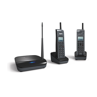 [FREESTYL-SIP2] Sistema Telefónico Inalámbrico SIP de Largo Alcance, Incluye Base y Dos Teléfonos Inalámbricos, Soporta 10 Cuentas SIP, Hasta 4 Llamadas Simultaneas,