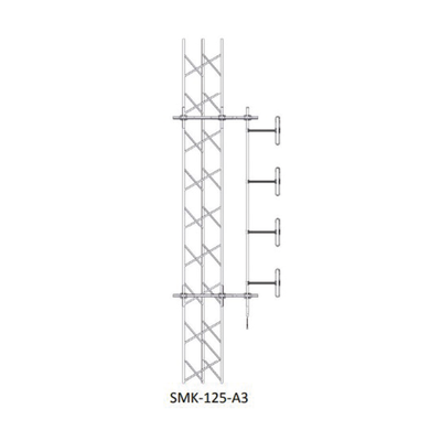 [SMK-125-A3] Montaje Lateral Ajustable en Kit para mástil de Antenas Dipolo a 91 cm de Distancia-Torre.