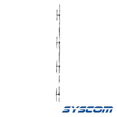 [SJ4D-U] Antena Base UHF, de 4 Dipolos, Rango de Frecuencia 450 - 470 MHz.