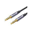 Cable Auxiliar de 3.5mm / Cable Audio Estéreo / Núcleo de Alambre de Cobre Esmaltado / Carcasa de Aluminio Azul + Nylon Trenzado /  Soporta Micrófono / 2 Metros