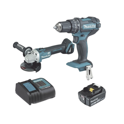 [DLX2402ST] Kit, DHP482 Rotomartillo + DGA456 Mini Esmerilador, 1 Batería Li-Ion de 5.0 Ah y Cargador C/Luz de 18 Vcc.