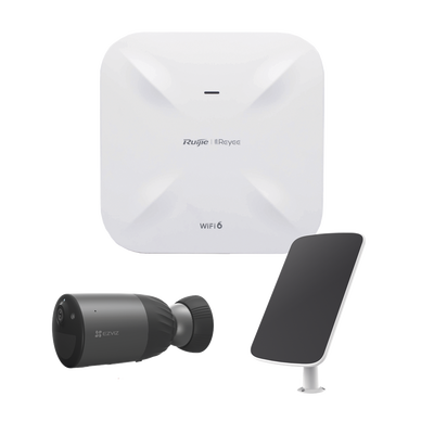 [RGRAP6260(G)/BC1C/PS] Kit de Cámaras Wi-Fi  con Access Point/ Incluye 1 Cámara de Batería  CS-BC1C / 1 Pane solar Mod. CS-CMT-SOLARPANEL-E / 1 Access Point RG-RAP6260(G)