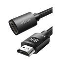 Cable de Extensión HDMI 8K | 1 Metro (3.28 Pies) | Macho a Hembra | HDMI 2.1 | 8K@60Hz | Núcleo de Cobre Puro 28AWG | Soporta la Conexión de Hasta 3 Metros (9.84 Pies) de Largo en HDMI 2.1
