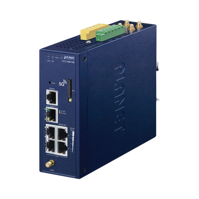 (LoRa) Gateway Industrial LoRaWAN Celular 5G NR Con  5 Puertos 10/100/1000T
