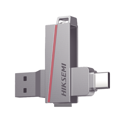 [HS-USB-E307C/256G] Memoria USB Dual de 256 GB / USB-C y USB-A / Transferencia de Alta Velocidad / Metálica / Compatible con Dispositivos Móviles, Windows, Mac y Linux
