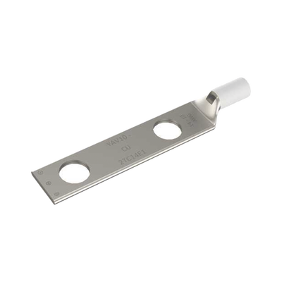[HUB-YAV-102-TC14] Zapata Terminal de Compresión de Barril Largo con Doble Ojillo para Tornillo 1/4" y Cable 14-10 AWG / Espaciado de 5/8".