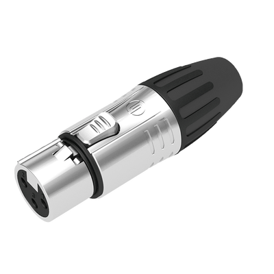 [SCMF3] XLR conector de cable hembra, carcasa cromada perla, contactos plateados
