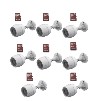 [CS-H3C/KM8] Kit de Camaras WiFi, Incluye 8 Piezas CS-H3C y 8 Piezas HS-TF-E1/32G /  Detección de Movimiento
