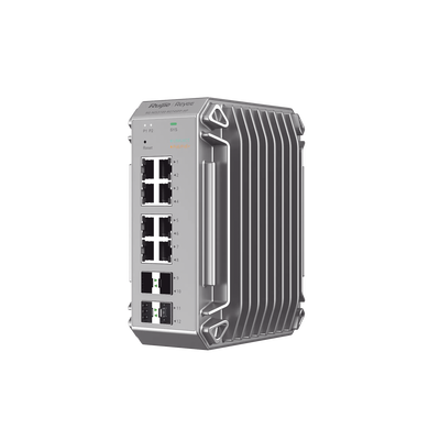 [RG-NIS3100-8GT4SFP-HP] Switch Industrial PoE, Ideal para temperaturas Extremas y protección contra descargas, 8 Puertos Gigabit PoE 802.3 af/at, 4 Puertos SFP Administrable Cloud