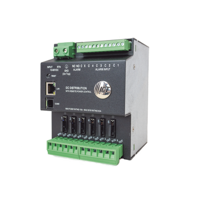 [ICTDINPDU6] Fuente de distribución de 6 salidas, control y monitoreo Ethernet, Vo: 10-60V Dc, para montaje en riel din