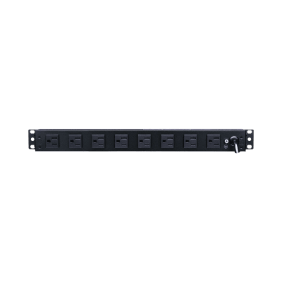 [DP1N191015S] PDU Básico de Montaje en Rack, Con 10 Salidas NEMA 5-15R y Protección Contra Sobretensiones,  Enchufe de Entrada NEMA 5-15P, de 19in, 1UR, 15 Amp, 120 Vca