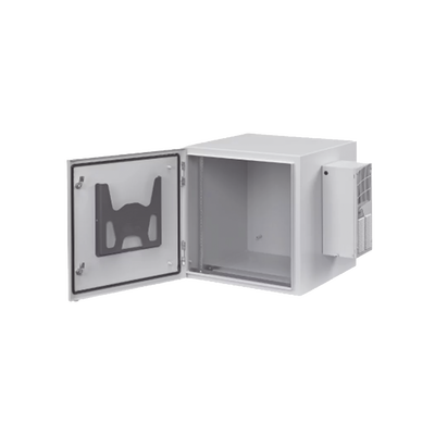 [PTRS242424G4A] Gabinete Industrial ProTek de 12 UR de 612 x 600 x 614 mm Puerta Sólida Con Aire Acondicionado de 800 BTU Protección NEMA Tipo 4/12; IP66, Fabricado en Acero, Color Gris Claro