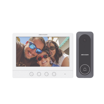 [DS-KIS212] Kit de Videoportero TurboHD con Pantalla LCD a Color de 7" / Frente de Calle para Exterior de Policarbonato / 720p (1 Megapíxel )130° de Visión (Gran Angular)