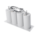 Duplexer Pasa Banda-Rechazo de Banda, 400-470 MHz, 4 Cavidades (4"Dia.) 5 MHz, 250 Watt, N Hembra