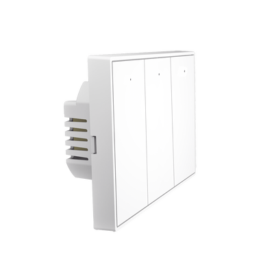 [SMSW1023Z] Interruptor On/Off panel táctil touch inalámbrico ZigBee Plus 3 botones. Compatible Control Akubela