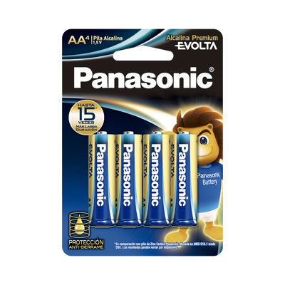 [LR6EGL/4B] Batería Alcalina AA 1.5V EVOLTA / No recargable / Paquete 4 baterias
