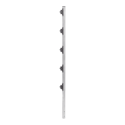 [SYS-POST-2] Poste de Paso de 1.2m para Cerca Electrificada de PTR Cuadrado de Aluminio de 1" de lado con 5 Aisladores Instalados.