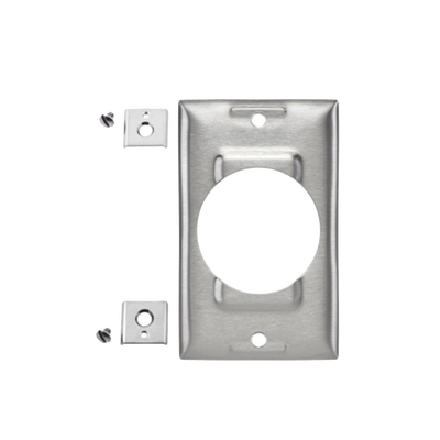 [HUB-SS750] Placa de Acero Industrial de 1 Unidad / Para Paredes, Cajas y Dispositivos de 50 A / De Acero Inoxidable.