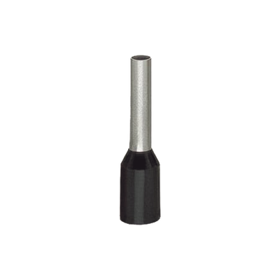 [216-264] Terminal de Crimpado / Hembra 1.5 mm² AWG 16 / Camisa Plástica / Estanco al Gas / Negro / Cobre Electrolítico / Zincado Galvanizado