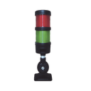 Torre LED Indicadora de estado de 2 niveles color Rojo y Verde, con Buzzer integrado a 85 dB,  a 24 VCD con Montaje incluido de 60 mm de diámetro