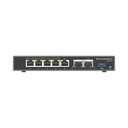 4 en 1: Firewall Nueva Generación, Router, IP PBX (24 usuarios / 8 llamadas), Switch Gigabit de 5 Puertos (4 PoE) y 2 Puertos SFP 2.5 Gigabit