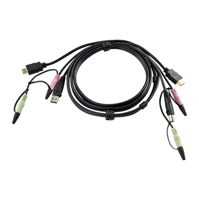 [2L-7D02UH] Cable KVM USB HDMI | Audio | 1.8m | Conexión de PC a Conmutador KVM | Compatible con Conmutadores ATEN