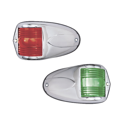 [1264-DP0-CHR] Set de Luces Laterales de Montaje Horizontal con Carcasa de Acero para Embarcaciones a Motor de Menos de 12 Metros